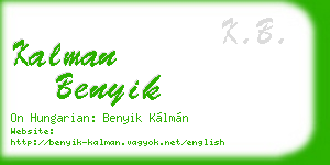 kalman benyik business card